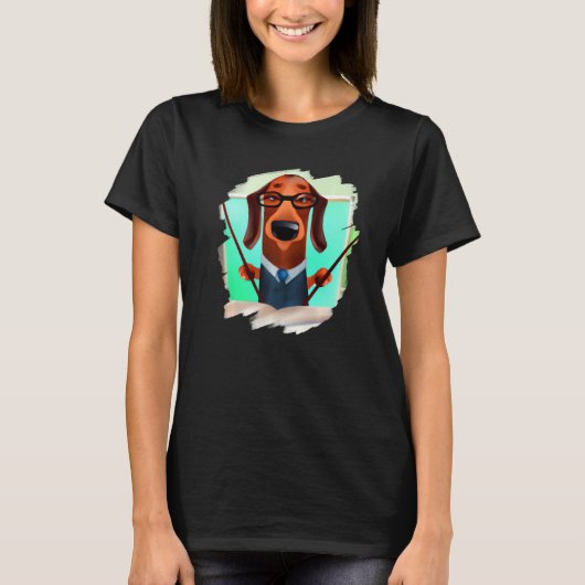 Cute Dachshund Chiweenie Teacher Professor School  T-shirt (Voorkant)