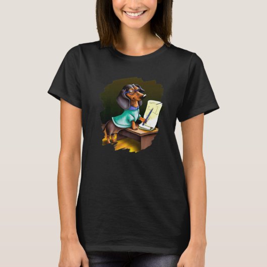 Cute Dachshund Chiweenie Teacher Professor School T-shirt (Voorkant)