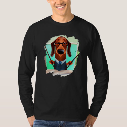 Cute Dachshund Chiweenie Teacher Professor School  T-shirt (Voorkant)