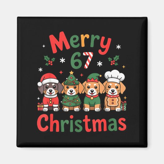 Cute Dachshund Christmas Design Funny Holiday Dog  Magneet (Voorkant)