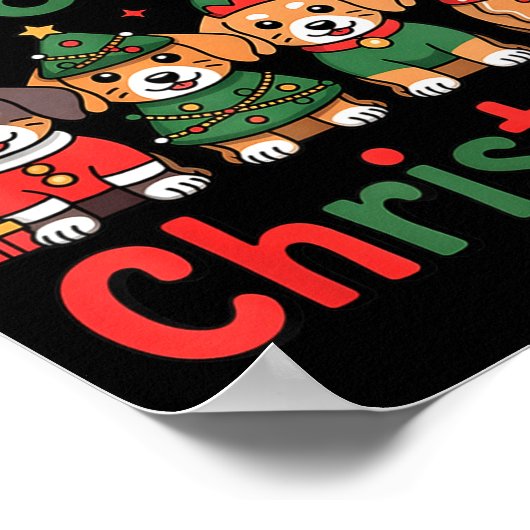 Cute Dachshund Christmas Design Funny Holiday Dog  Poster (Hoek)