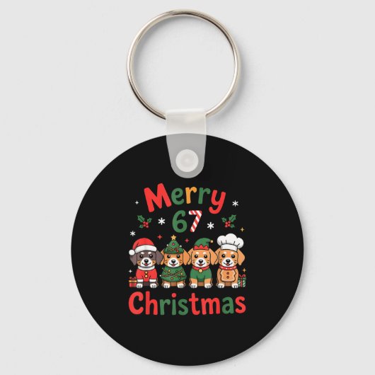 Cute Dachshund Christmas Design Funny Holiday Dog  Sleutelhanger (Voorkant)