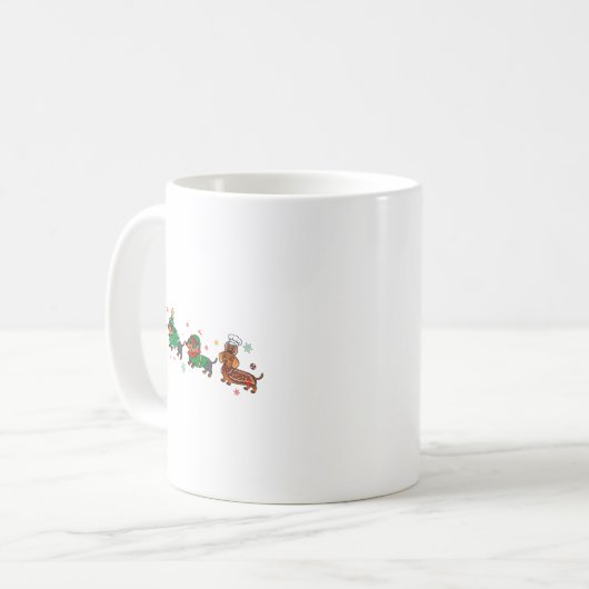 Cute Dachshund Christmas Parade Christmas  Koffiemok (Voorkant links)