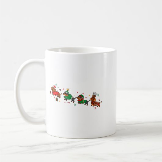 Cute Dachshund Christmas Parade Christmas Koffiemok (Links)