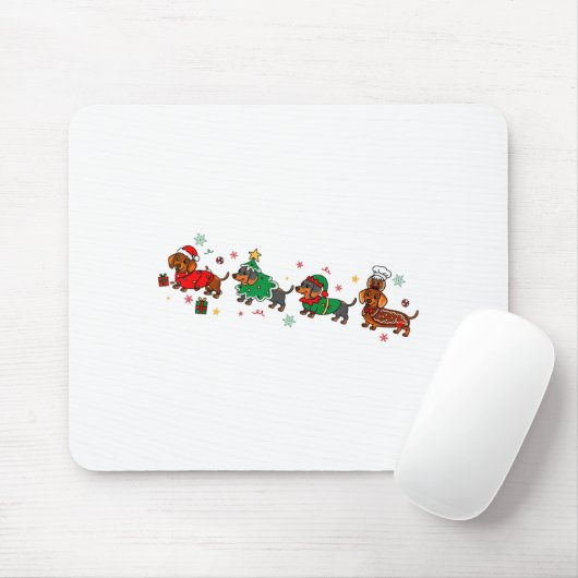 Cute Dachshund Christmas Parade Christmas  Muismat (Met muis)