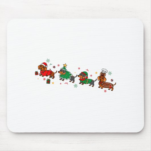 Cute Dachshund Christmas Parade Christmas Muismat (Voorkant)