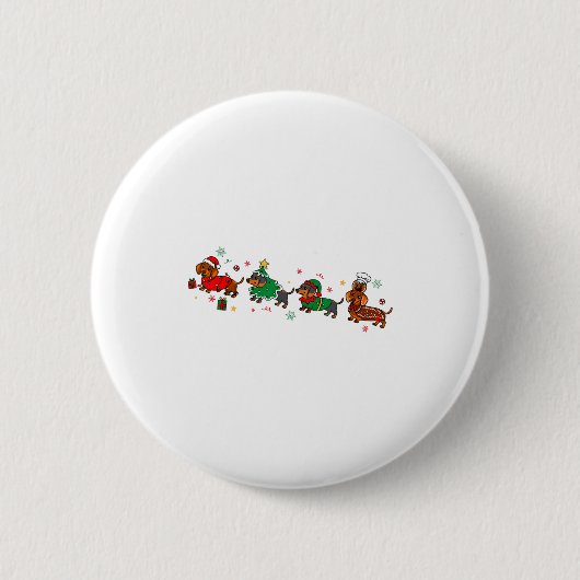Cute Dachshund Christmas Parade Christmas  Ronde Button 5,7 Cm (Voorkant)