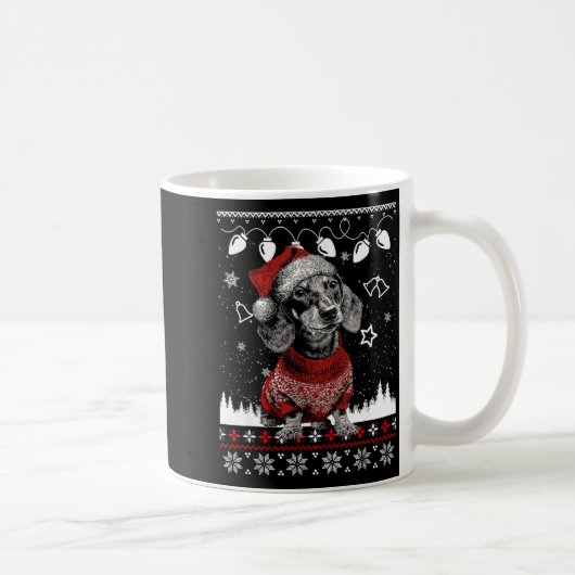 Cute Dachshund Christmas Wearing Sweater Funny Xma Koffiemok (Rechts)