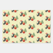 Cute Dachshund Christmas Wrapping Paper Set of 3  (Voorkant)