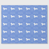Cute Dachshund Custom Blue Birthday Doxies Cadeaupapier (Vlak)