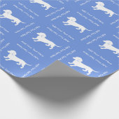 Cute Dachshund Custom Blue Birthday Doxies Cadeaupapier (Hoek)