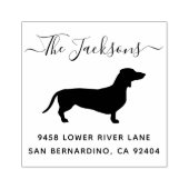 Cute Dachshund Dog Family Return Address Rubberstempel (Afrduk)
