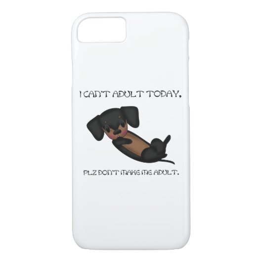 Cute Dachshund Dog Funny Black en Tan Puppy Case-Mate iPhone Case (Achterkant)