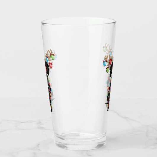 Cute Dachshund Dog Funny kerstfeestcadeaus Glas (Rechts)