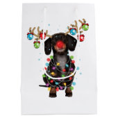 Cute Dachshund Dog Funny kerstfeestcadeaus Medium Cadeauzakje (Achterkant)