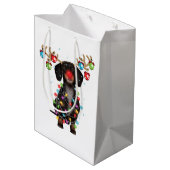 Cute Dachshund Dog Funny kerstfeestcadeaus Medium Cadeauzakje (Achterkant Gekanteld)