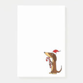 Cute Dachshund Dog in Santa hat Kerstmis Cartoon Post-it® Notes (Voorkant)