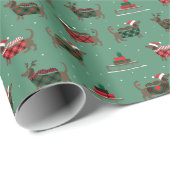 Cute Dachshund Dog kerstcadeaupapier Cadeaupapier (Rol Hoek)