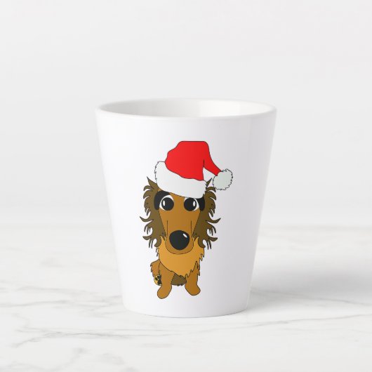 Cute Dachshund Dog Kerstkerstkerstkerstkerstkerstk Latte Mok (Voorkant)