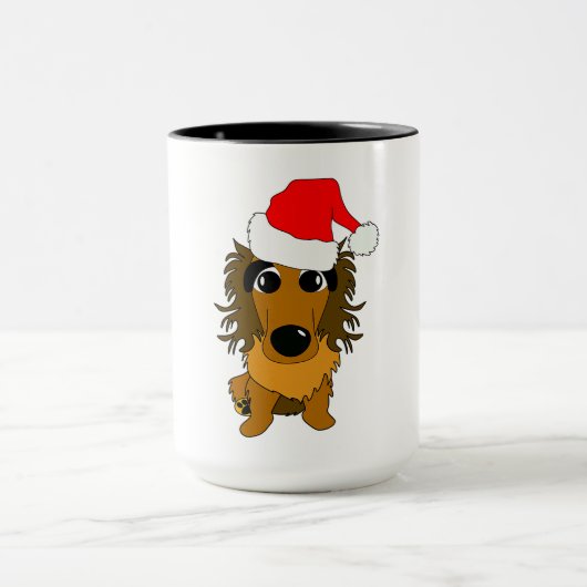 Cute Dachshund Dog Kerstkerstkerstkerstkerstkerstk Mok (Midden)