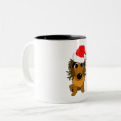 Cute Dachshund Dog Kerstkerstkerstkerstkerstkerstk Tweekleurige Koffiemok (Voorkant links)
