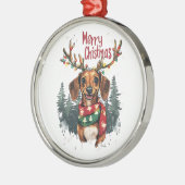 Cute Dachshund Dog Metalen Ornament (Links)