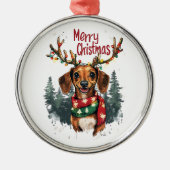 Cute Dachshund Dog Metalen Ornament (Voorkant)