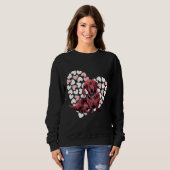 Cute Dachshund Dog on Heart Background Trui (Voorkant volledig)