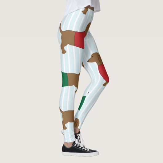 Cute Dachshund Dog Print Leggings (Rechts)