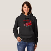 Cute Dachshund Dog Red Truck Happy Valentine's Day Hoodie (Voorkant volledig)
