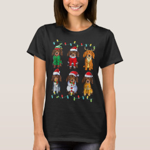 Cute Dachshund Dog Santa Elf Reindekerst T-shirt