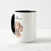 Cute Dachshund Dog Watercolor Mok (Voorkant links)