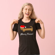 Cute Dachshund Dog Womens Merry Kerstry