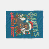 Cute Dachshund Dogs Christmas Lights Santa Holiday Fleece Deken (Voorkant (Horizontaal))