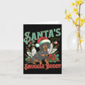 Cute Dachshund Dogs Christmas Lights Santa Holiday Kaart (Gele Bloem)