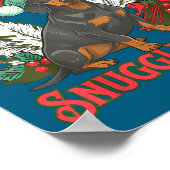 Cute Dachshund Dogs Christmas Lights Santa Holiday Poster (Hoek)