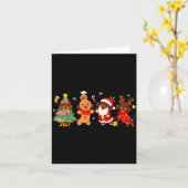 Cute Dachshund Dogs Christmas Tree Gingerbread San Kaart (Gele Bloem)