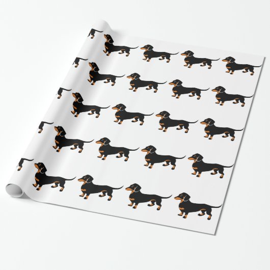 Cute Dachshund - Doxie Dog Cadeaupapier (Uitgerold)