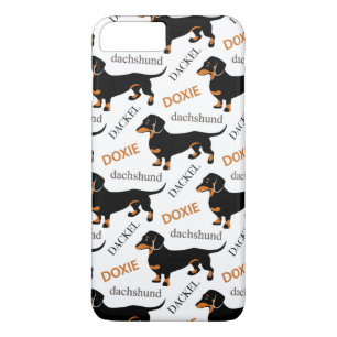 Cute Dachshund Doxie Dog Pattern iPhone 8/7 Plus Hoesje