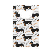 Cute Dachshund Doxie Dog Pattern Creditkaart Flessenopener (Voorkant)