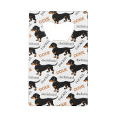 Cute Dachshund Doxie Dog Pattern Creditkaart Flessenopener (Achterkant)
