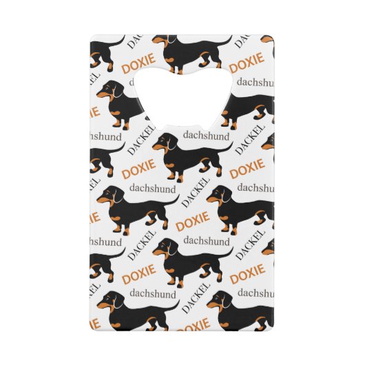 Cute Dachshund Doxie Dog Pattern Creditkaart Flessenopener (Achterkant)