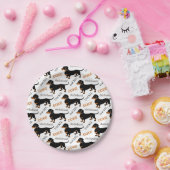 Cute Dachshund Doxie Dog Pattern Papieren Bordje (Feest)