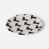 Cute Dachshund Doxie Dog Pattern Papieren Bordje (Gekanteld)