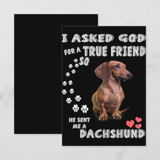 Cute Dachshund Doxie Girl Gifts Dachshund Mam Bedankkaart (Voorkant / Achterkant)