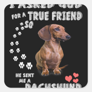 Cute Dachshund Doxie Girl Gifts Dachshund Mama Vierkante Sticker