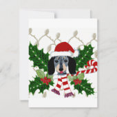 Cute Dachshund en Holly Wreath Kerstgroet Feestdagenkaart (Voorkant)