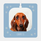 Cute Dachshund-fotokerstmis Metalen Ornament (Achterkant)