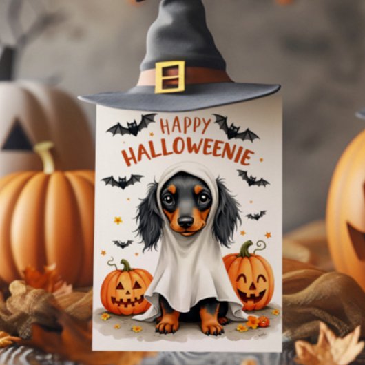 Cute Dachshund Halloween Kaart