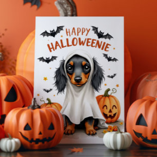 Cute Dachshund Halloween Kaart